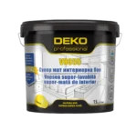 DEKO V8055 vopsea super-lavabilă alba super-mata pentru interior 15 L
