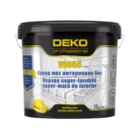 DEKO V8055 vopsea super-lavabilă alba super-mata pentru interior 15 L