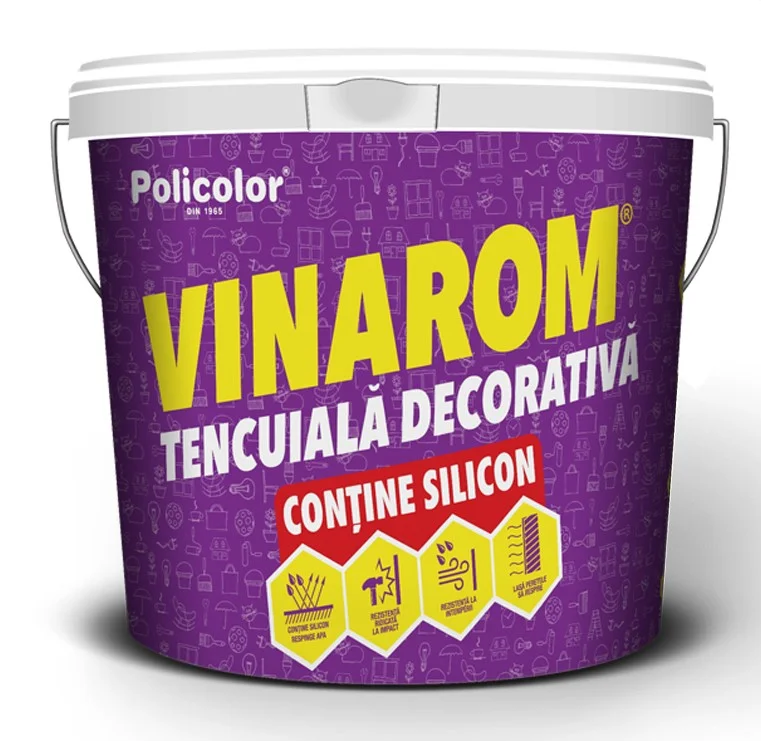 Tencuieli Decorative Vinarom Gata Colorate R15 Crem36,Bej14,Galben13,Maro Brun 94 25 KG Tencuieli Decorative Vinarom Gata Colorate R15: Crem36,Bej14,Galben13,Maro Brun 94 25 KG - imagine 1